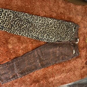 One Teaspoon Women's Boot Cut Jeans - Leopard and Paisley